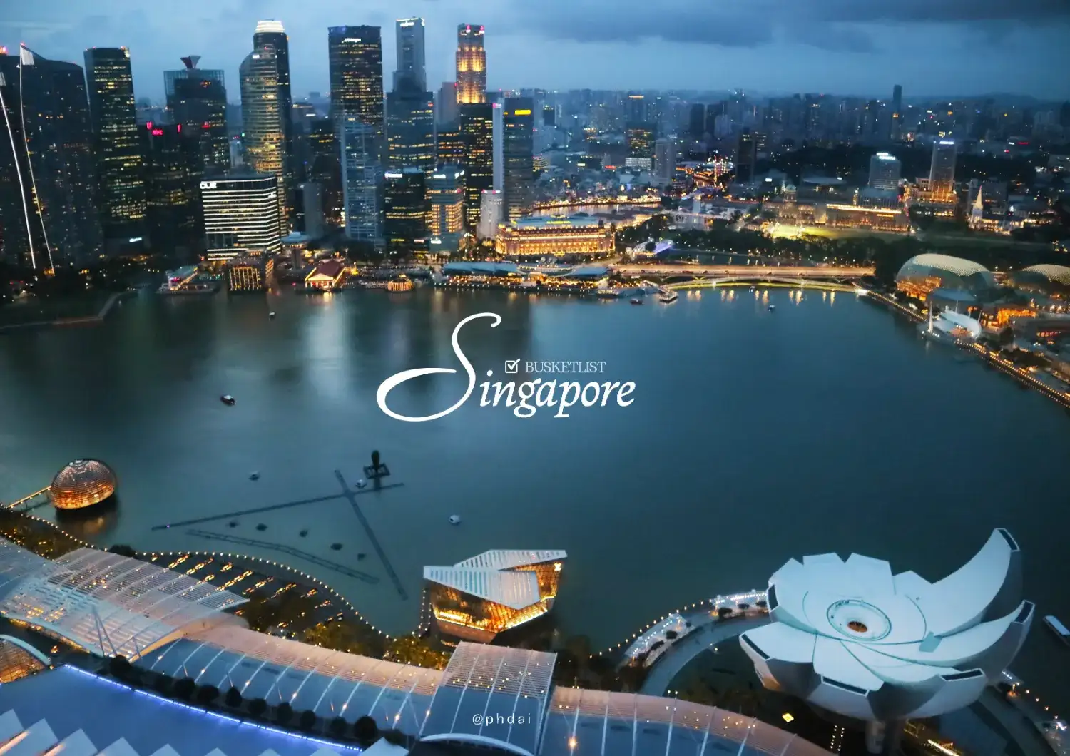 Toàn cảnh Marina Bay và vịnh Singapore
